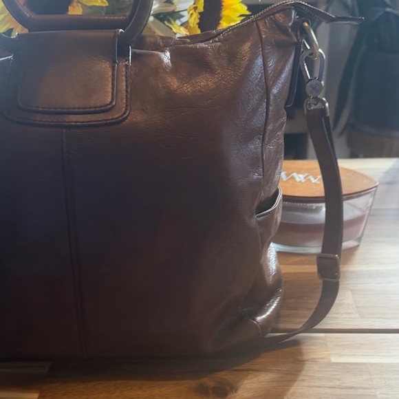 HOBO Cognac Brown Leather Satchel with Detachable Strap - Picture 7 of 16